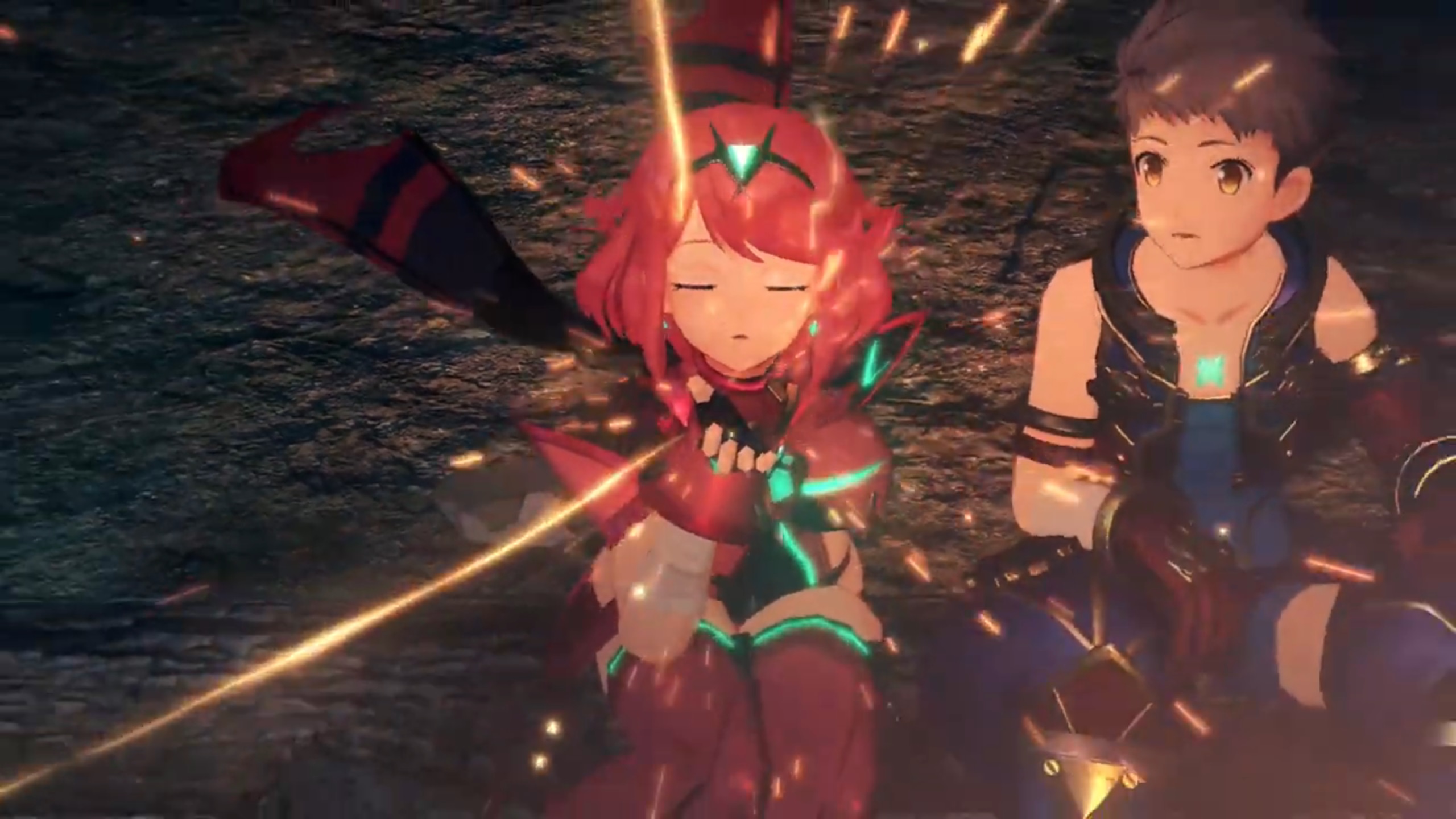Pyra blowing sparkles into the vicinity