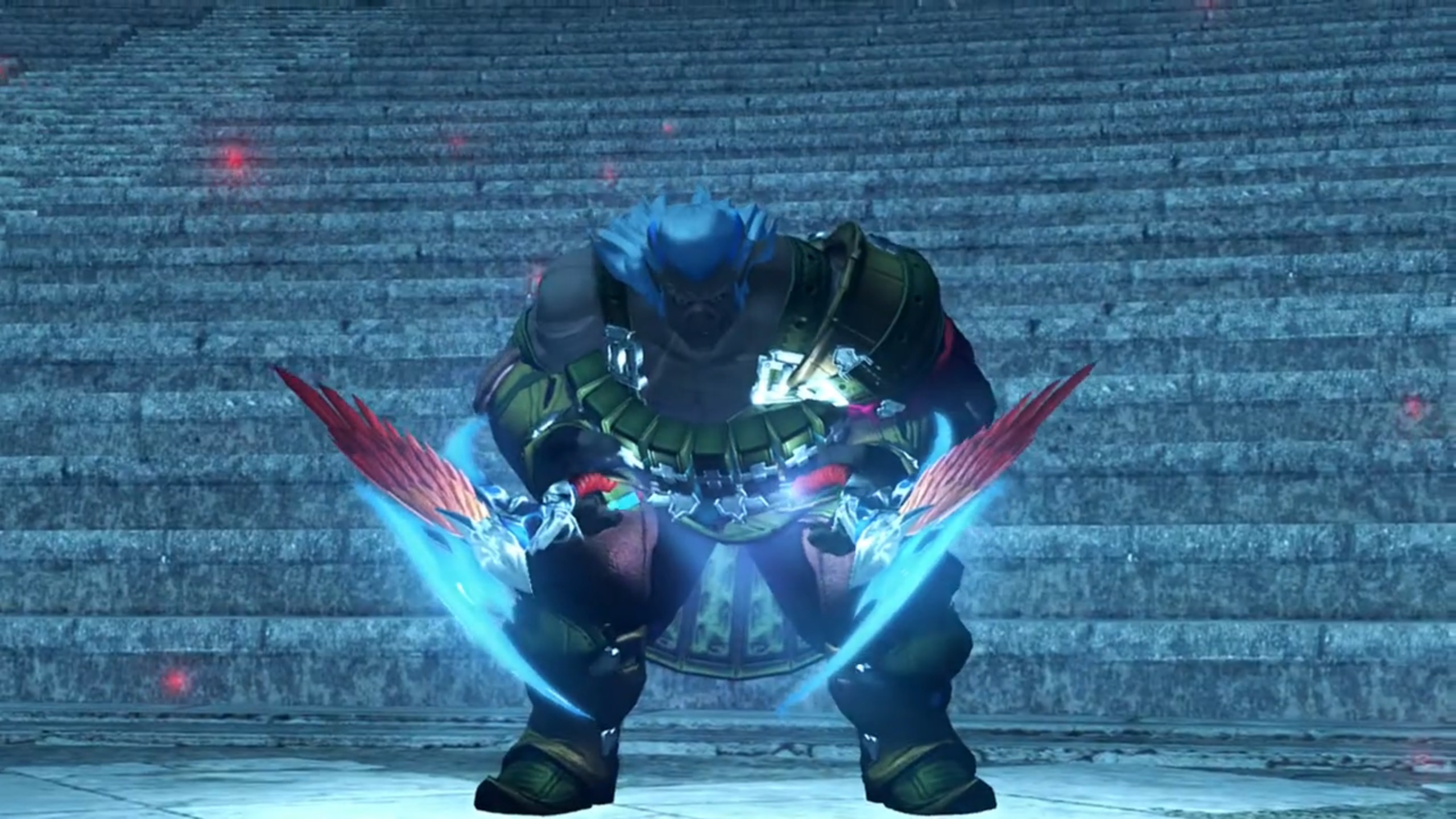 Vandham plunging his twin scythe into his body