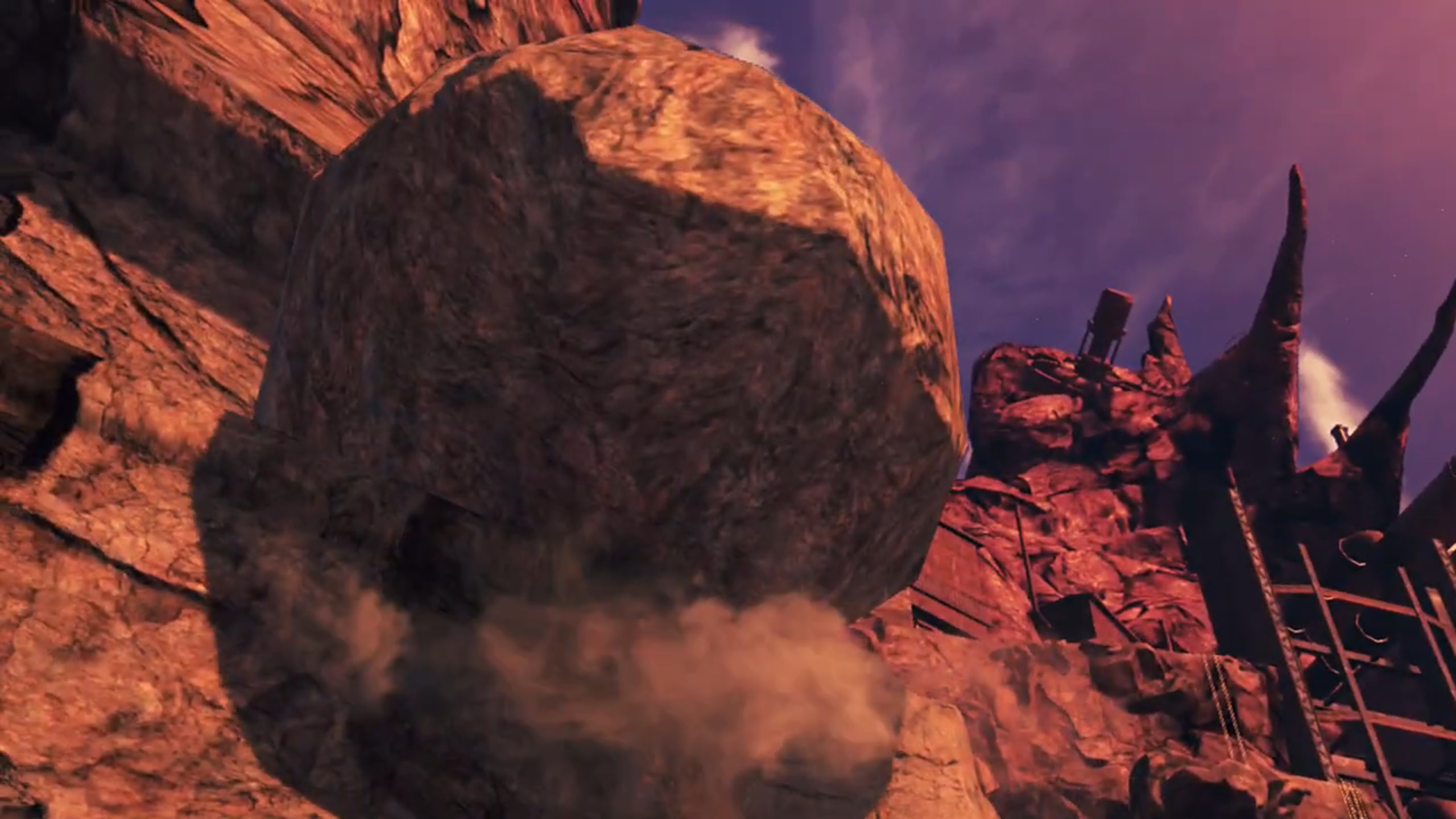 Rock came tumbling down at them