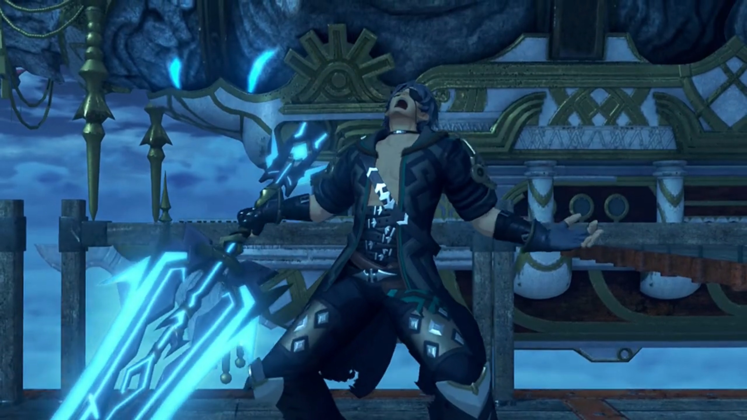 Zeke's expressing extensive laughter