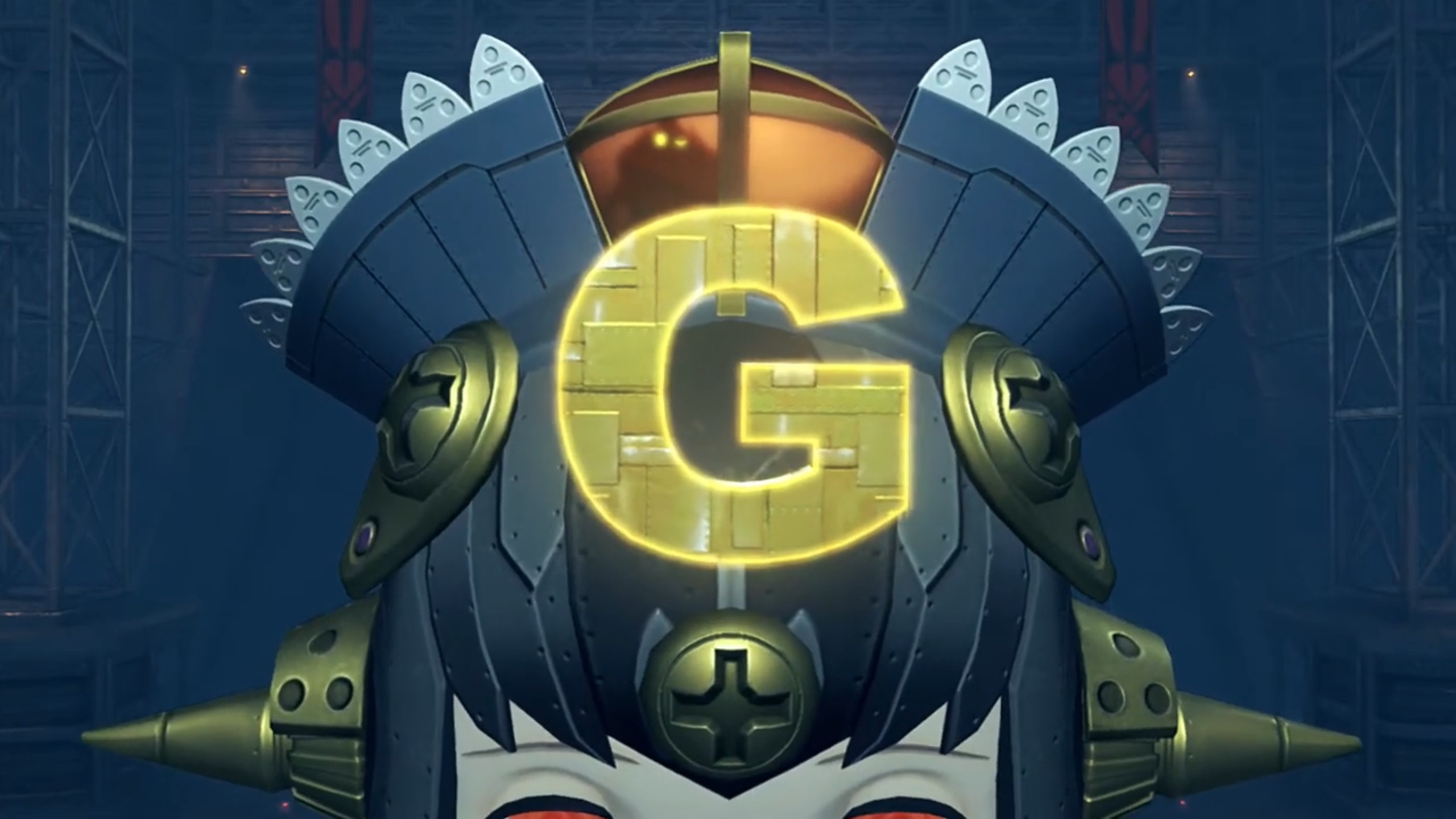 Giga Rosa's 'G' mark on forehead